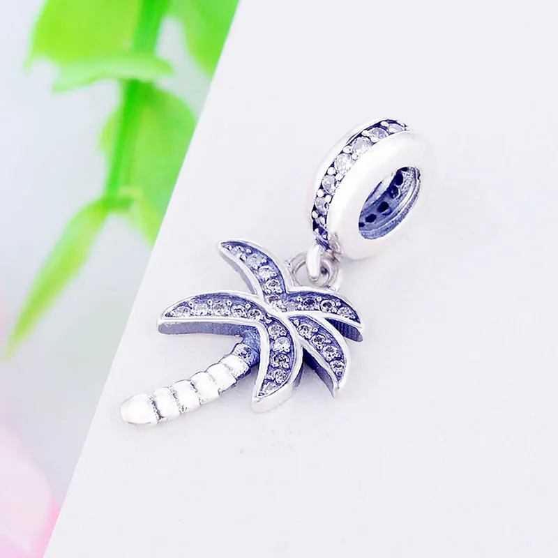 Подходит к оригинальному пану браслет 925 пробы серебряный Ретро пальмовое дерево