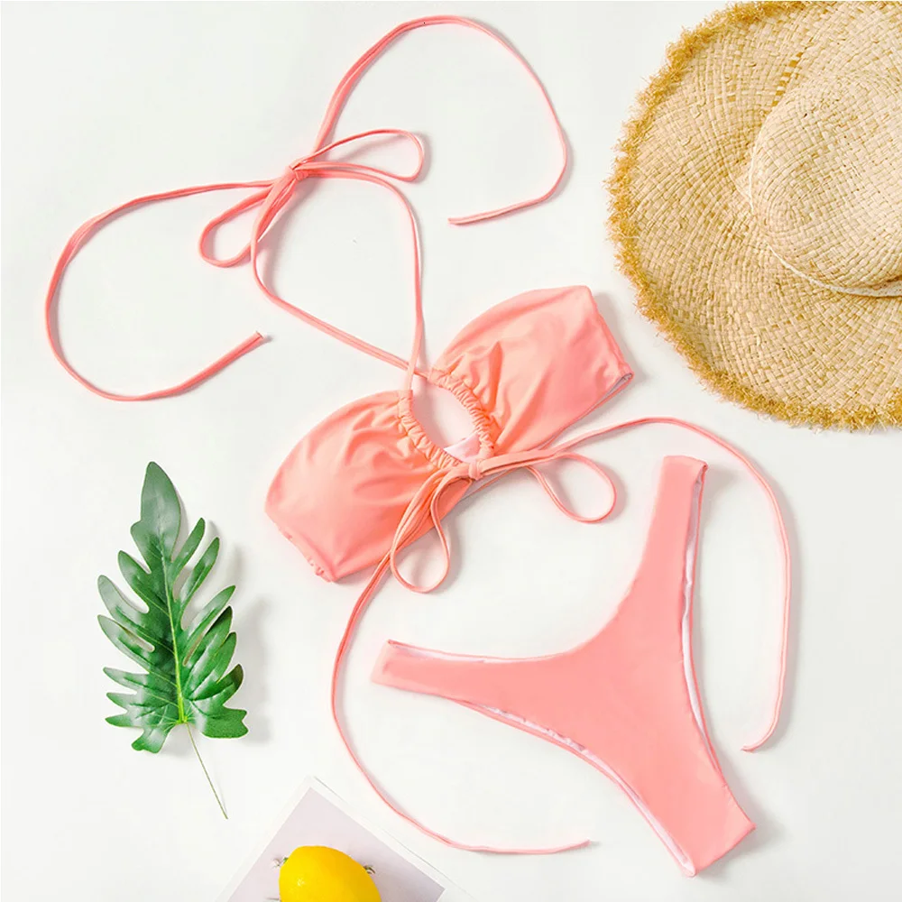 Сексуальное леопардовое бикини с вырезами перекрестный бандаж купальник для