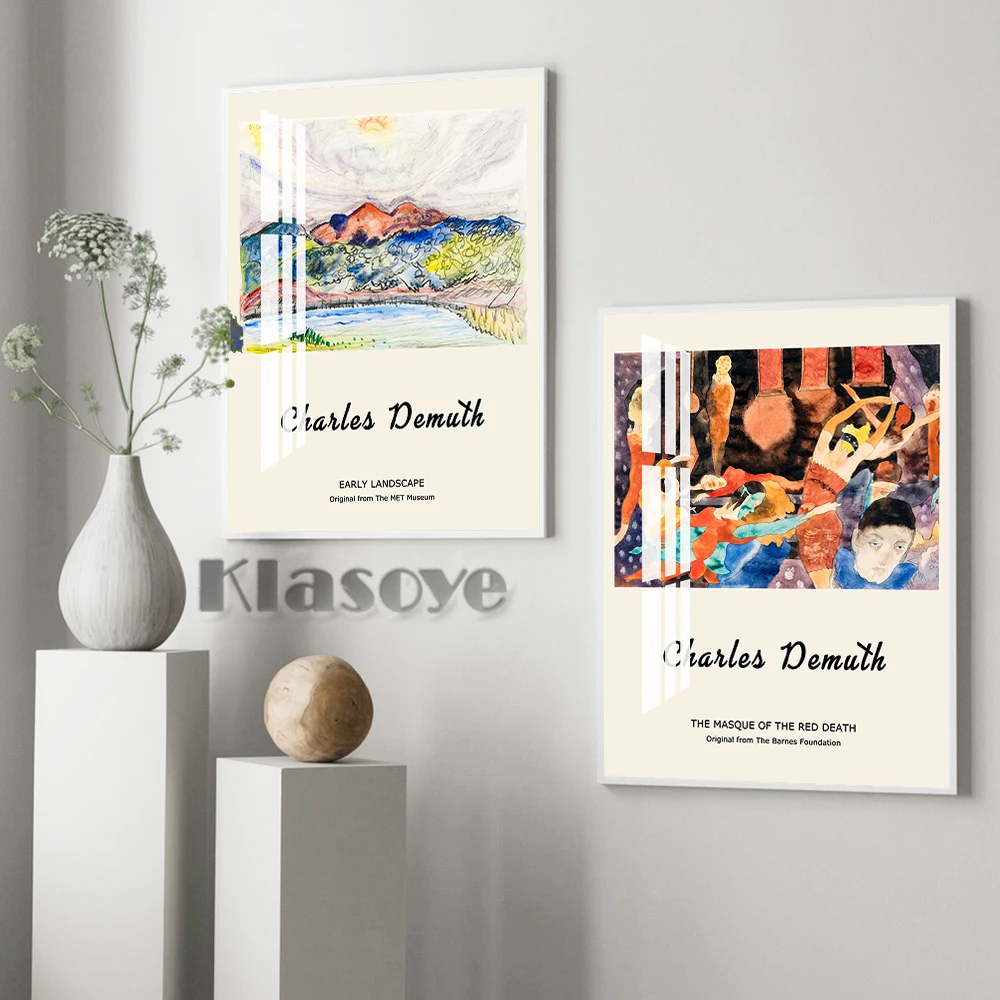 

Charles Demuth Vintage Print Art Poster Exhibition Museum Canvas Painting Modern Home Decor Living Room Wall Art Picture Gift