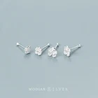 Modian Классический Розы крошечные серьги-гвоздики в форме растения романтический 925 стерлингового серебра ювелирные изделия для женщин S925 серебряные ювелирные изделия