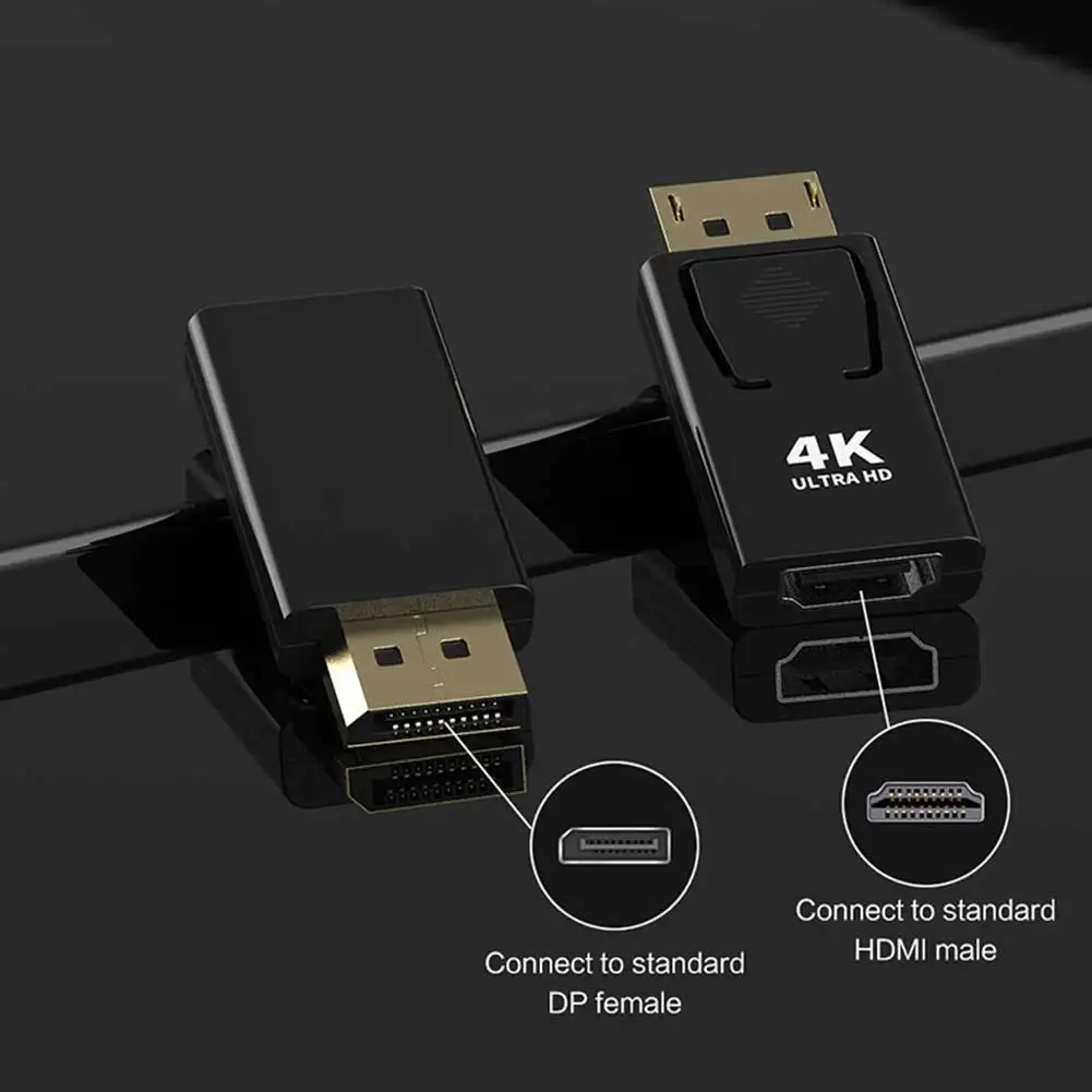 DisplayPort To HDMI Adapter Female To Male 4K 60HZ HDTV Cable Adapter Video Audio For PC TV Projector