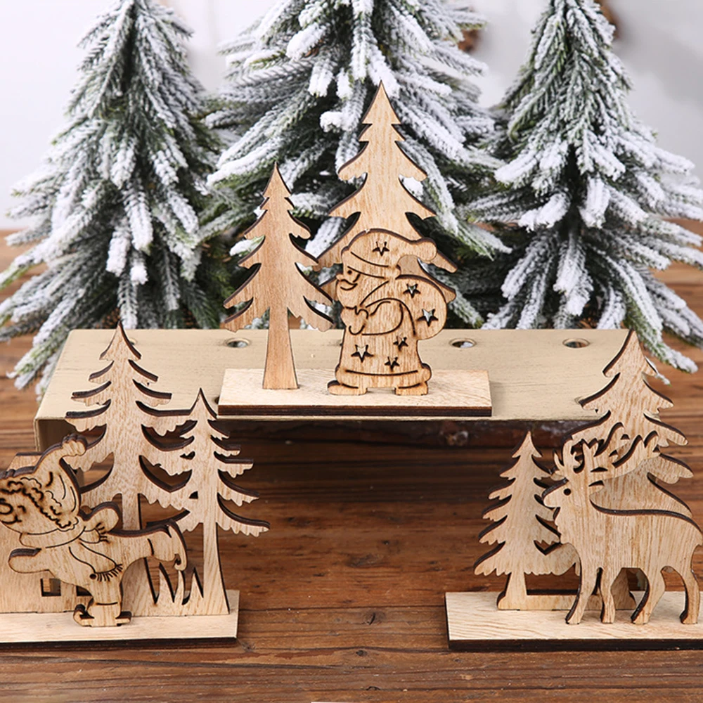 

New Arrival Christmas Christmas Table Ornament DIY Elk Wooden Dummy Santa Table Ornament Christmas Ornaments Desktop Home Decora