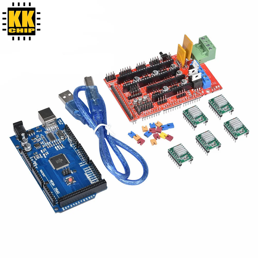 

3D Printer Control Board Kit 2560R3 Main Control + RAMPS 1.4 + 4988 Driver