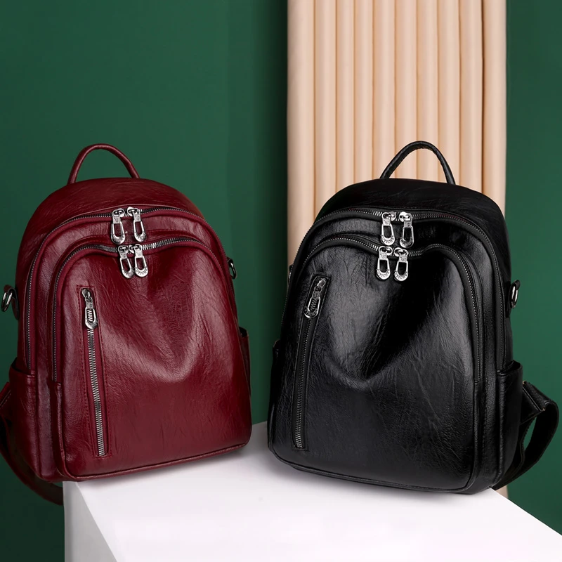 

Женский рюкзак AOTTLA из искусственной кожи, высококачественный дорожный рюкзак для девочек, женская школьная сумка, женская сумка через плеч...