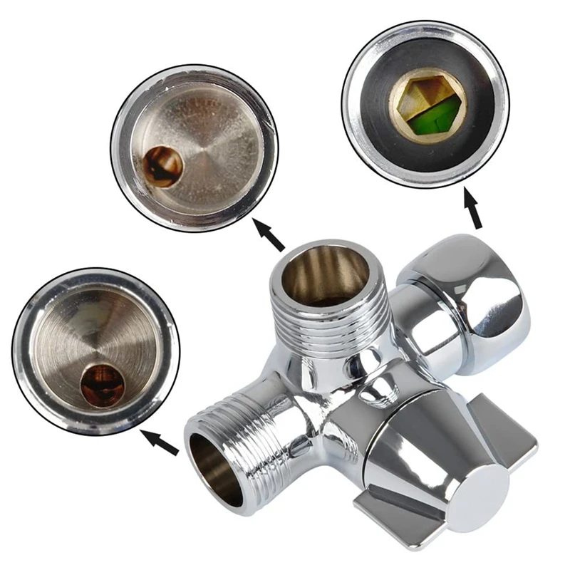 

G1/2 Inch Three-Way Water Diverter Adapter Shower Diverters Connector Toilet Bidet Water Separator Faucet Splitter Valve