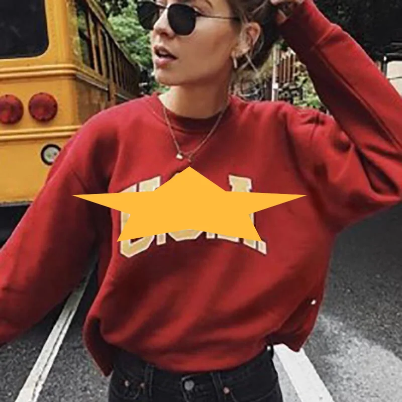 

YICIYA skull letter print crewneck hoodies shredded hoodies harvest oversized tops harajuku long female sleeve ,crop top,