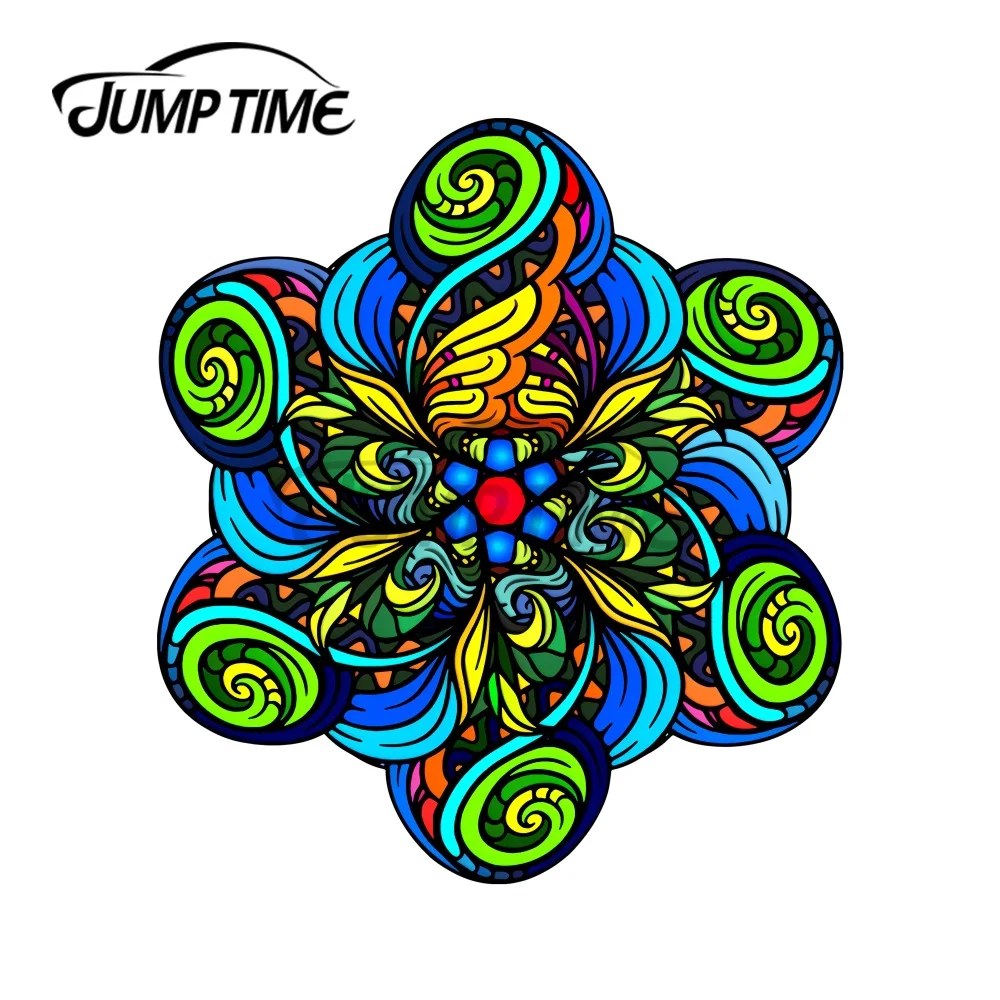 JumpTime 13x11 5 см волшебный цветок Мандала Дизайн мотоциклетная наклейка личные