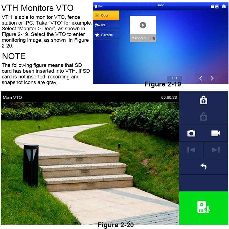 Dahua Wi Fi внутренний монитор VTH5221D/DW S2 многоязычный 7 &quotTFT сенсорный экран Micro SD карта