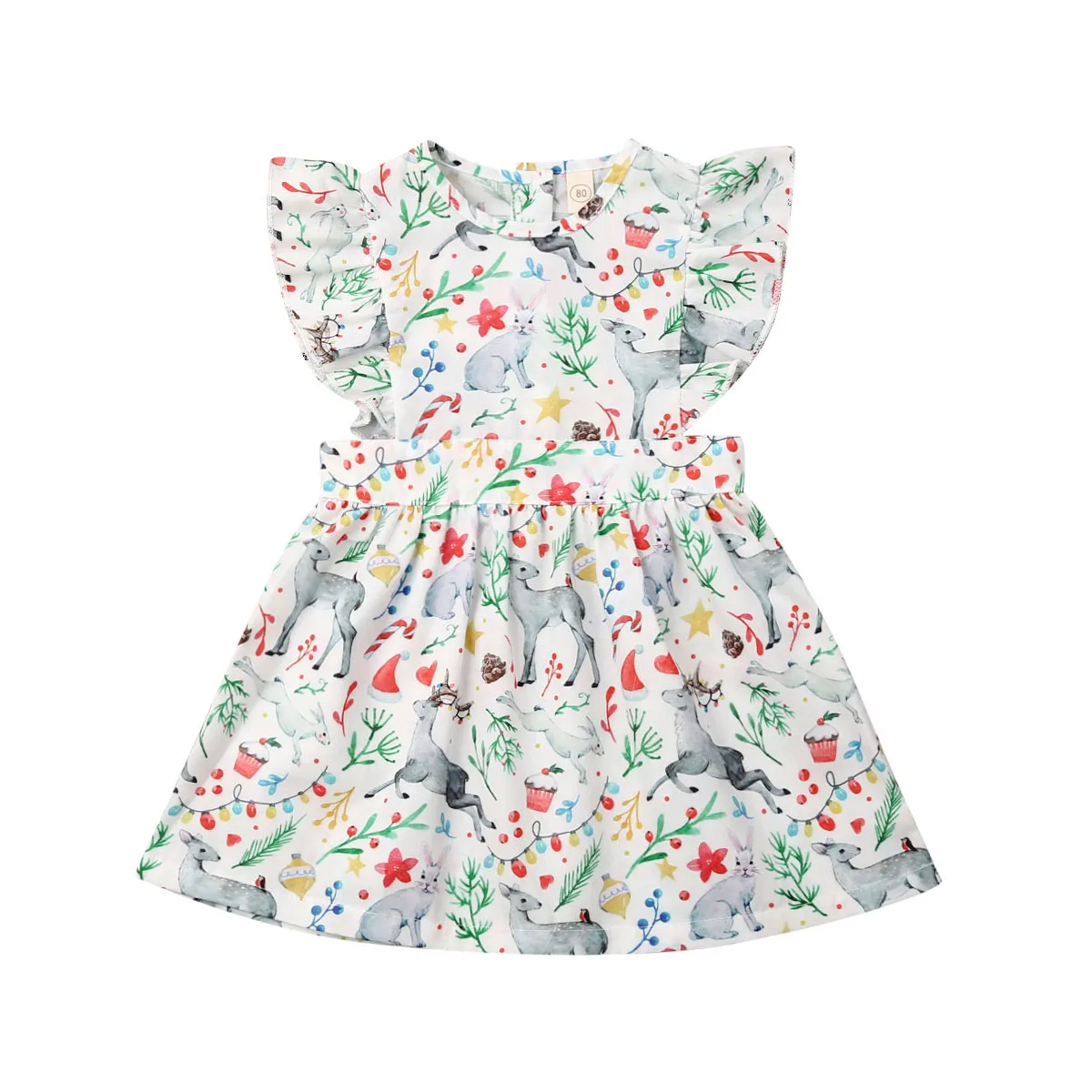 Рождественская Одинаковая одежда для сестры комбинезон с оленем маленьких