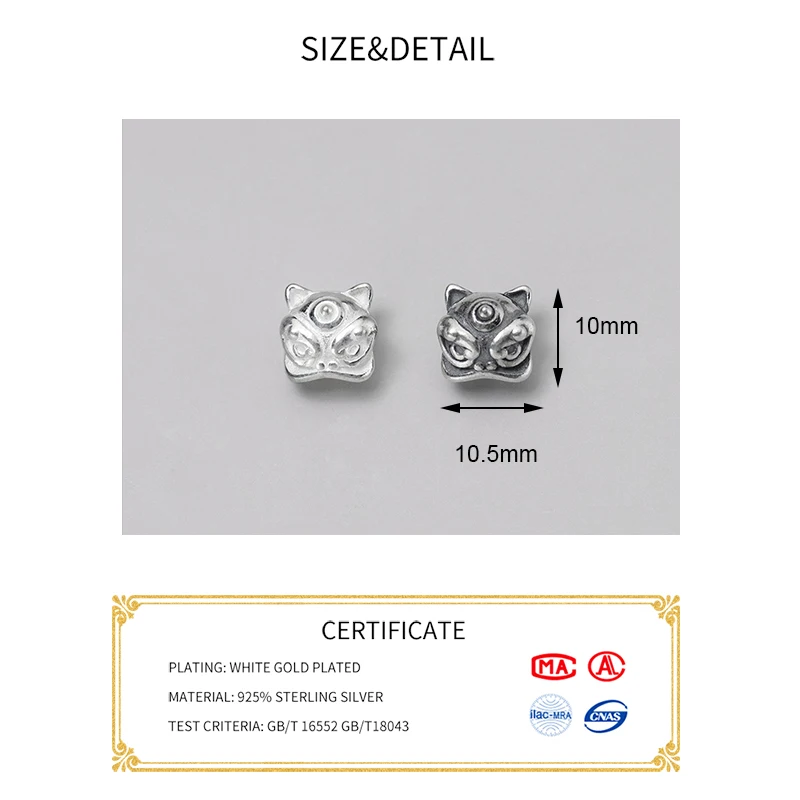 MEETSOFT Винтажные бусины из серебра 925 пробы для богатства Храбрых воинов