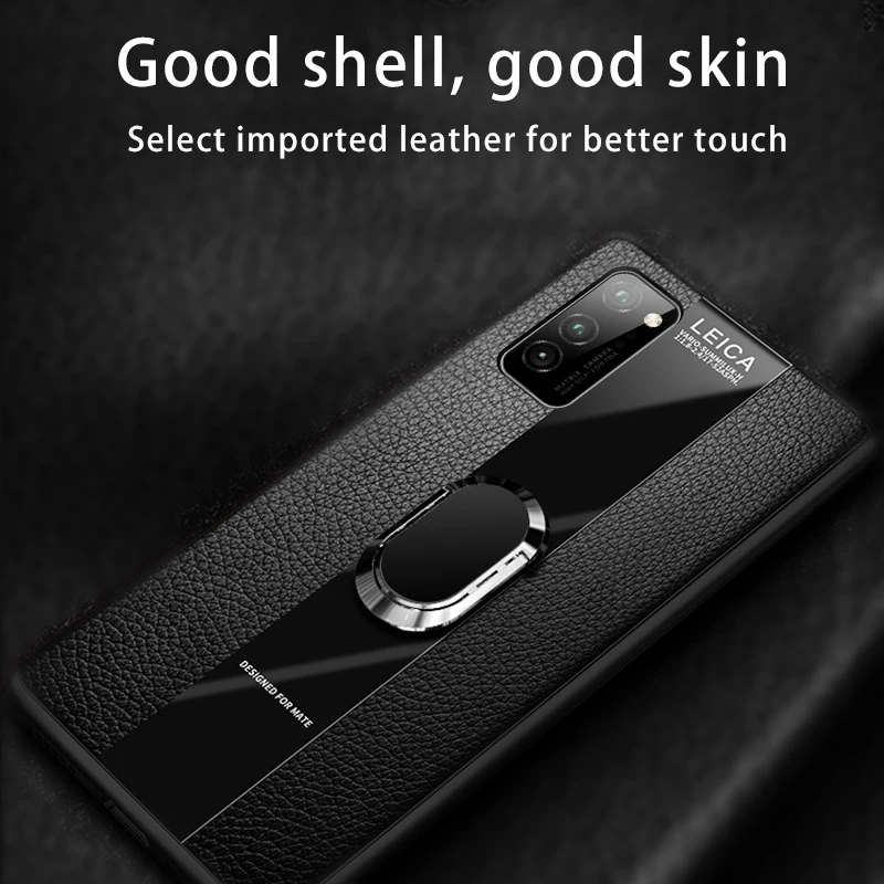 Luxury Leather Silicone Magnetic Holder Phone Case For Huawei Honor V 30 20 10 9 8 X C P30 P20 Pro Lite Ring Bracket Cover Coque