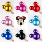 50 шт.компл., фотогелиевые гелиевые Globos с Микки Маусом, однотонные украшения для детского дня рождения
