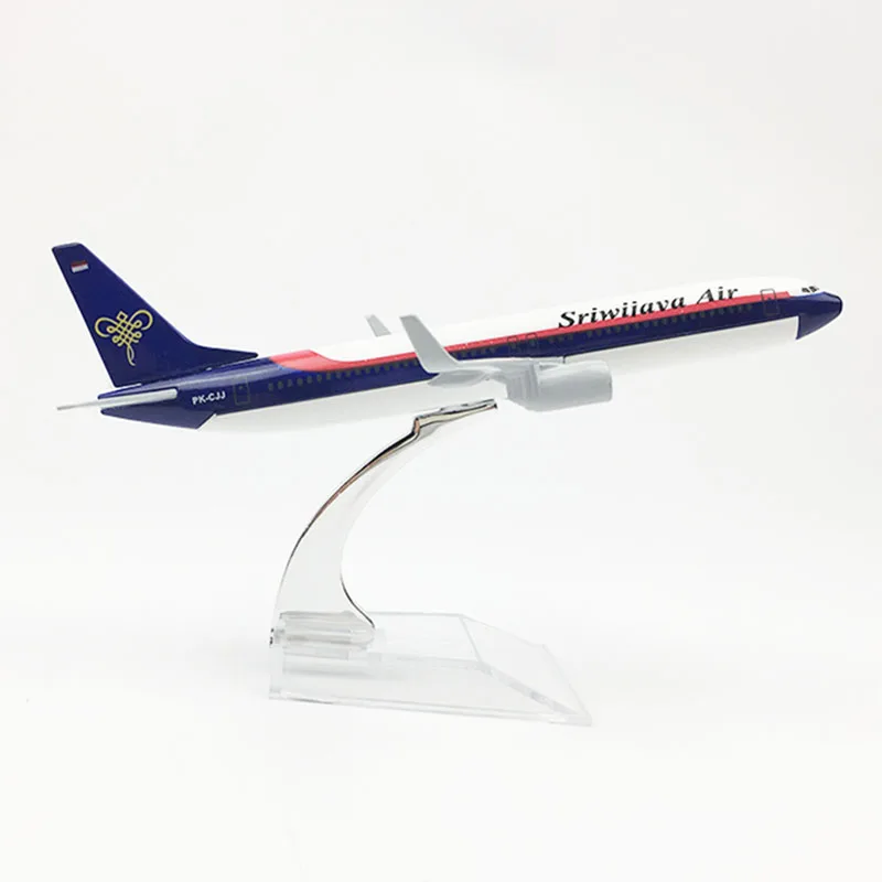 

16CM 1/400 Scale Boeing B737 Sriwiiava Air Airline Plane Model Diecast Alloy Airframe W Base Metal Airplane Kids Toys Aircraft