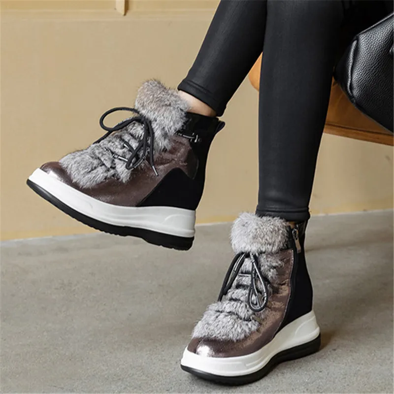 Зимние ботинки большие размеры 34-42 женские ботильоны для женщин наивысшего