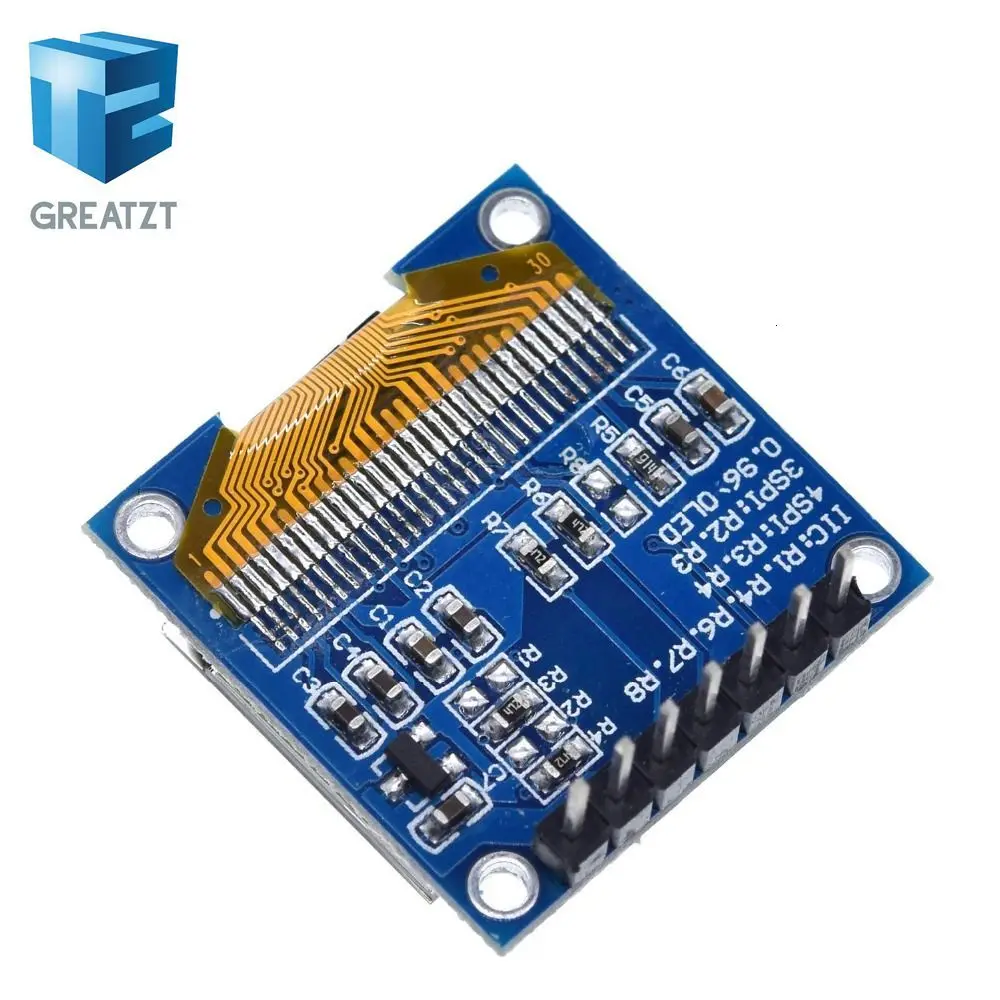 0,96 дюймов IIC Серийный желтый синий OLED дисплей модуль 128X64 IEC SSD1306 12864 плата с ЖК-экраном GND VCC SCL SDA 0,9" для Arduino