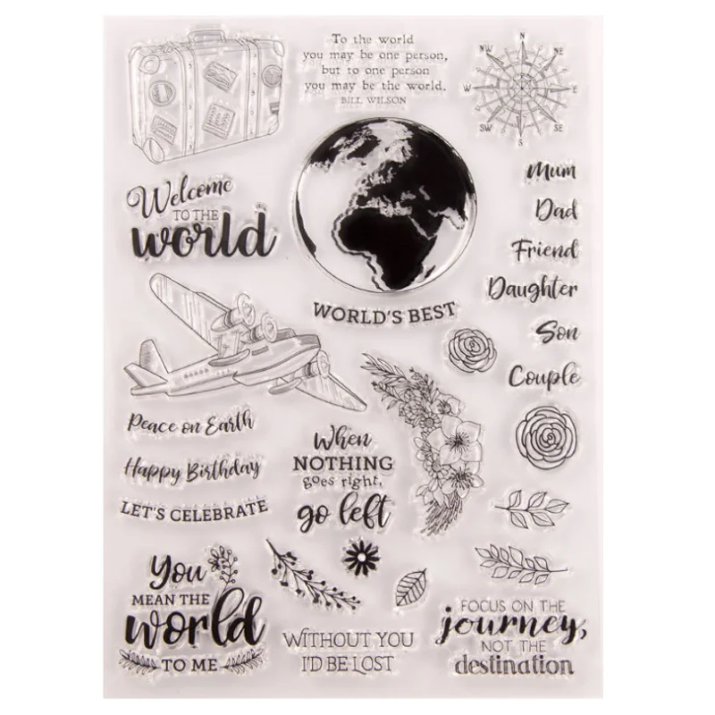 

1pc Travel Transparent Clear Silicone Stamp Seal DIY Scrapbooking Rubber Stamping Coloring Embossing Diary Decoration Reusable