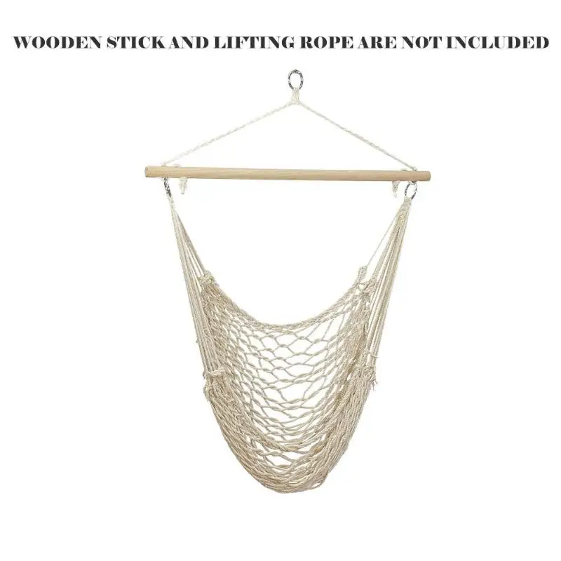 Portable Hammock Chair Wall Hang Swing Rope Outdoor Indoor Garden Kids Seat Fashionable Home Garden Outdoor Hammock Swings