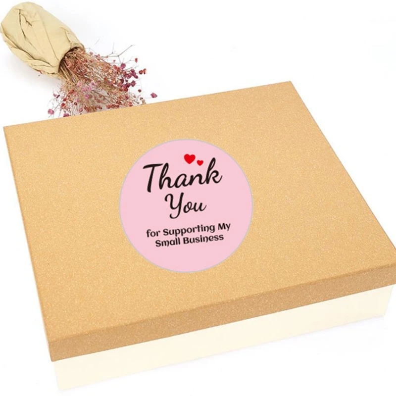 

500pcs Floral Thank You Stickers Handmade Round Seal Labels for Candy Gift Box 23GB