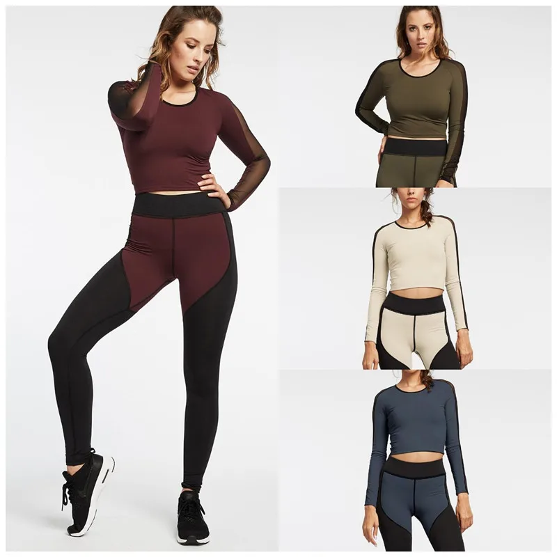 

Leggings Women Yoga Set Gym Fitness Sportswear Two-Piece Suit Clothes Women's Tracksuit Workout Set for Outfit Sports Top Suit
