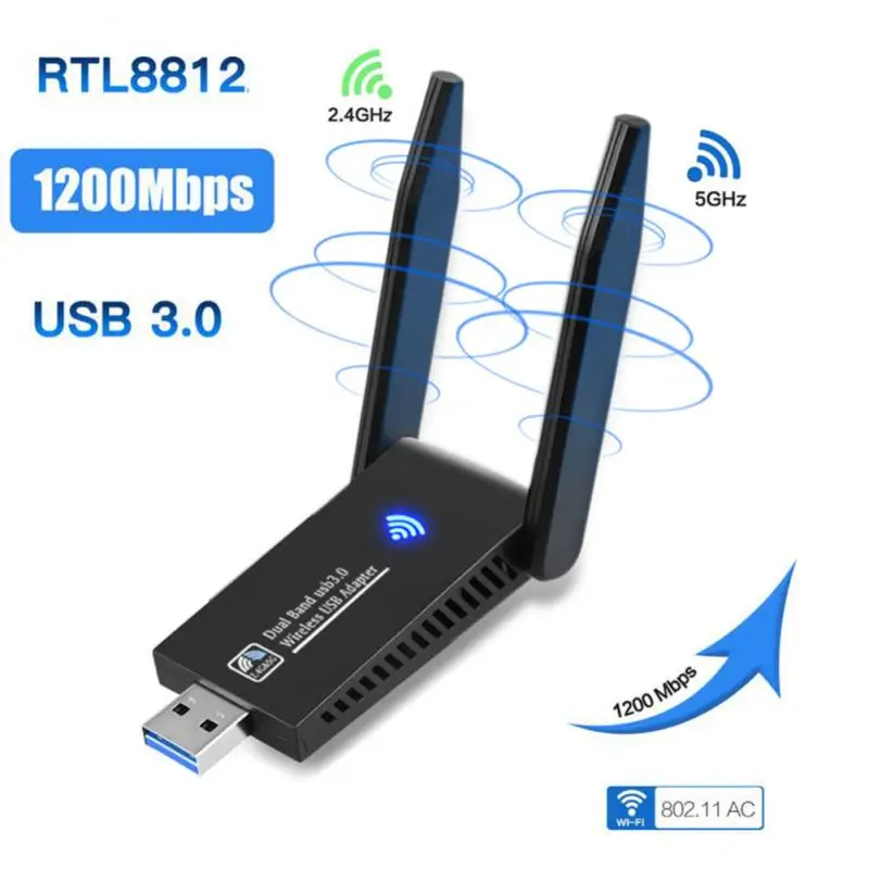 Быстрая доставка Usb беспроводная сетевая карта 1200 Мбит/с мини USB Wi-Fi адаптер LAN