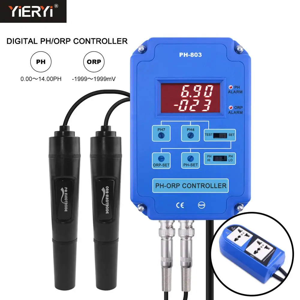 Цифровой контроллер 2 и 1 PH ORP Redox с реле выходной мощности монитор для детской