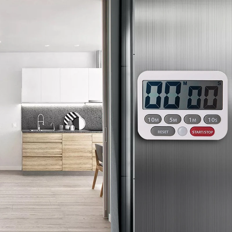 

Kitchen Timer & Stopwatch, Large Digits, Loud Alarm, Mute Function, Quick-Set Buttons, netic Stand