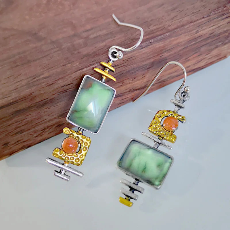 

Women Retro Jewelry Turquoise Drop Earrings Birthday Gift