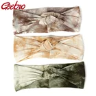 Geebro Женский Повседневный хлопковый галстук окрашенные ребристые повязки для волос женские мягкие узкие повязки для волос для взрослых молодых девушек