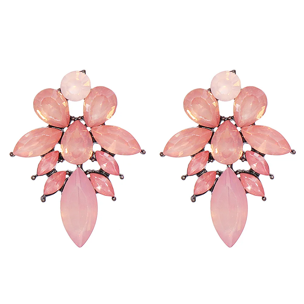 

Bohemian Pink Vintage Retro Stud Earrings for Women Fashion Elegant Chic Female Party Stud Earrings Valentine's Day Gift HT088