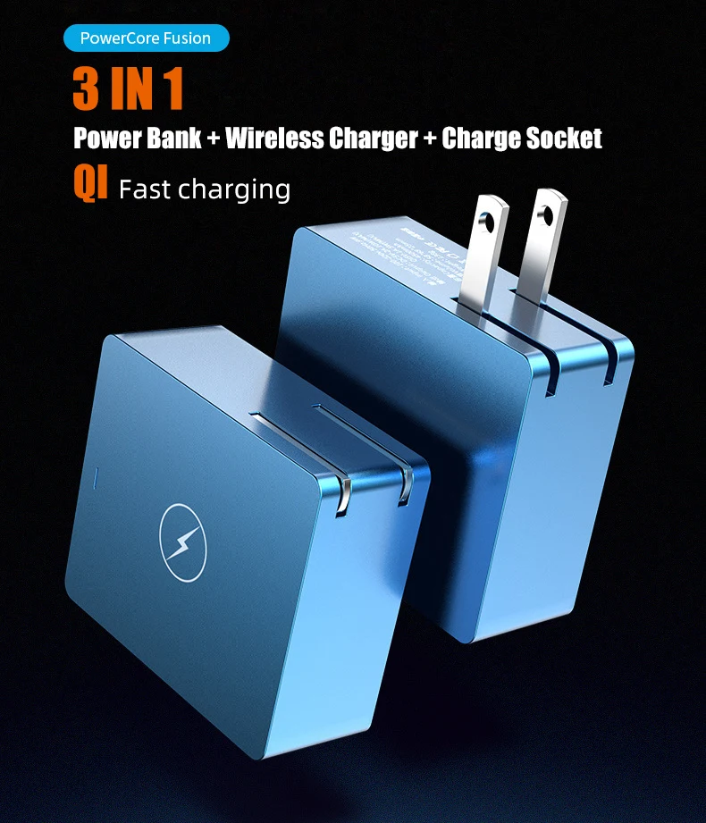3в1 мини банк питания QI беспроводной банк питания USB портативное зарядное устройство Внешняя батарея для Xiaomi Iphone huawei зарядное устройство батарея в 1