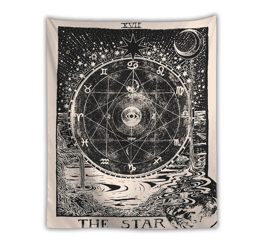 

Yaapeet 1pc Train Printed Wall Hanging Retro Tarot Card Pattern Wall Tapestry Polyester Psychedelic Hanging Tapestry for Bedroom