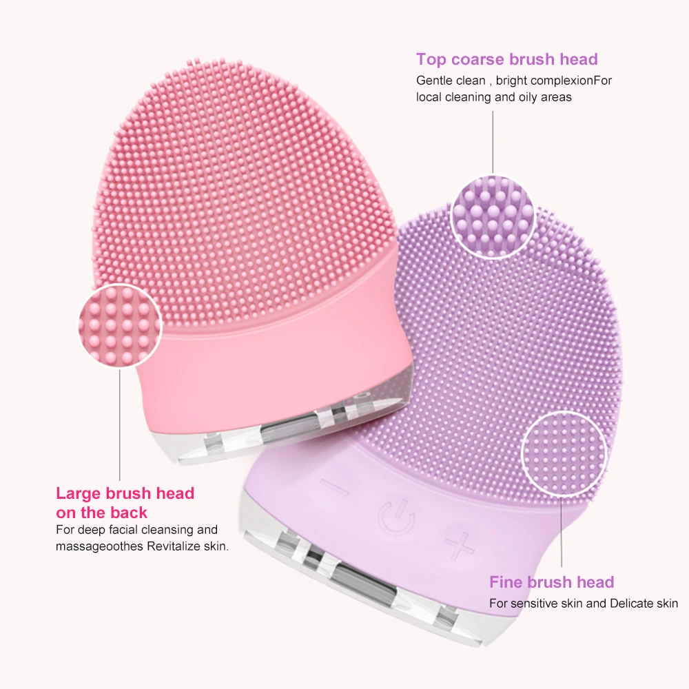 Электрическая силиконовая щетка для очищения лица массажер очиститель пор