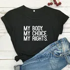 Забавная футболка My Body My Choice My right, женский топ, хлопковая футболка с коротким рукавом, женская черная футболка, Женская Повседневная футболка