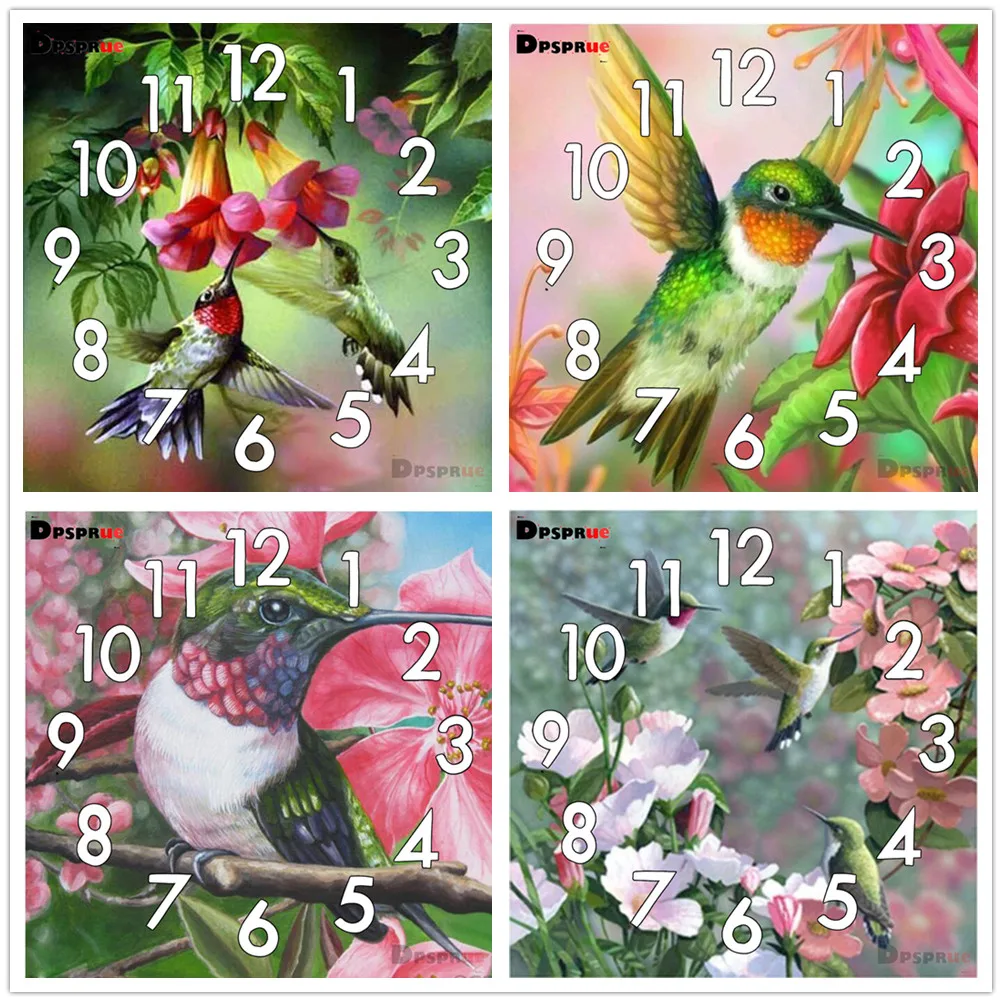 Алмазная живопись Dpsprue вышивка крестиком с часовым механизмом мозаика 5D