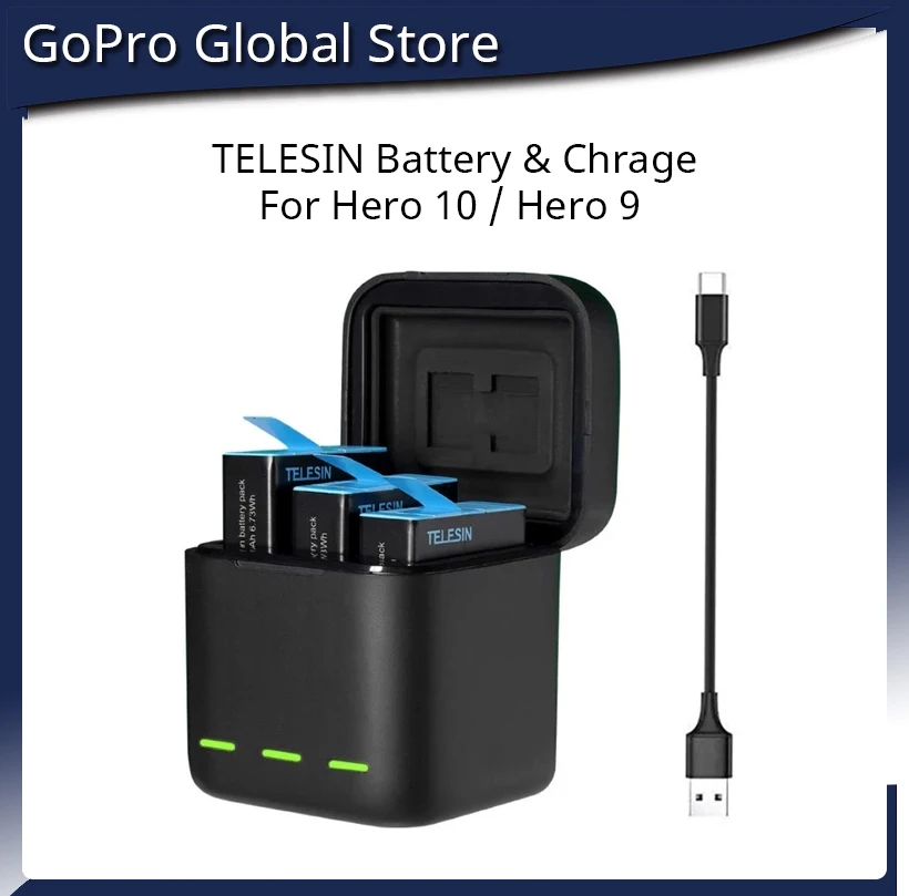 TELESIN Battery 1750 mAh GoPro Hero 9 10 6 in 1 Selfie Stick Tripod Mount Waterproof Case ND8 ND16 ND32 CPL Lens Filter Set | Электроника