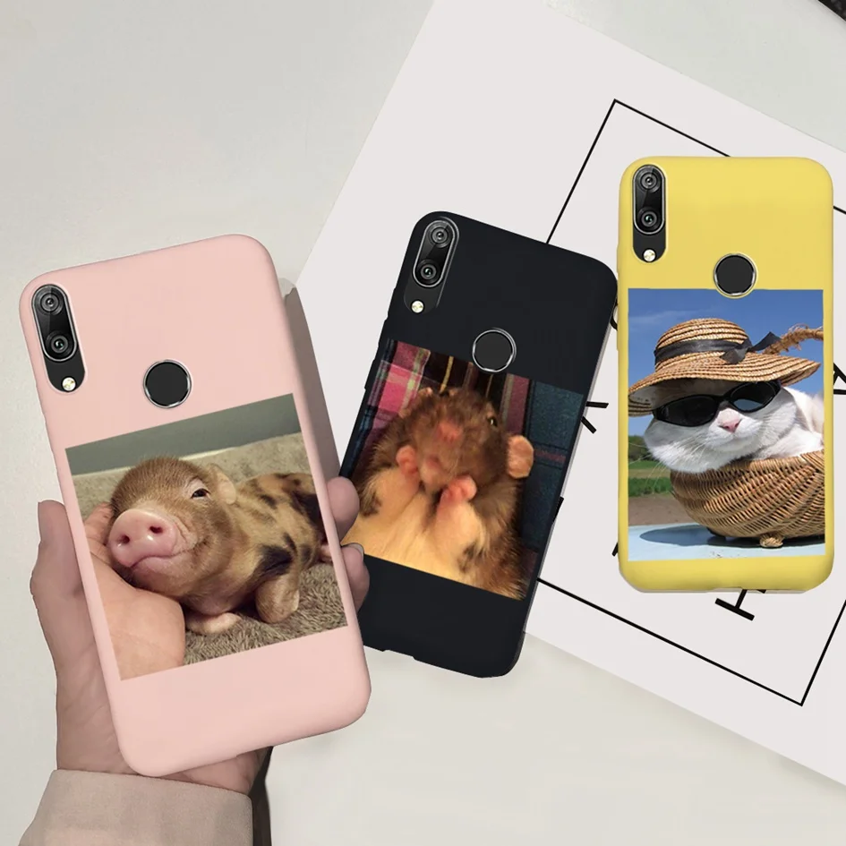 Y7 2019 чехол для Huawei Pro силиконовый с цветком дракона мягкий милый из ТПУ Y 7 DUB-LX1 LX2 LX3