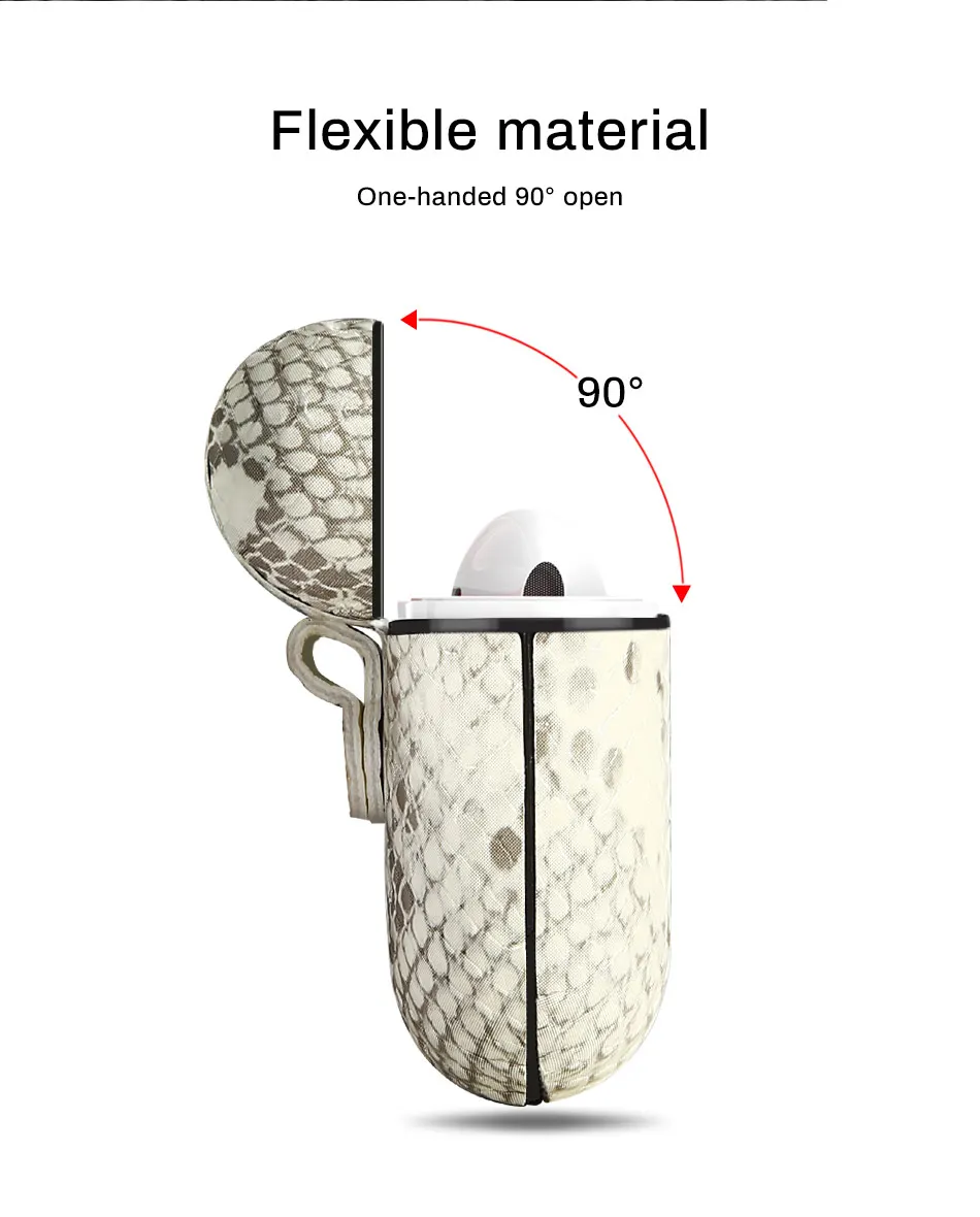 Snake Skin Earphone Case For Apple AirPods Protector Anti-lost Pouch For Air Pod Wireless Bluetooth Earphone Fashion Carcasa Bag