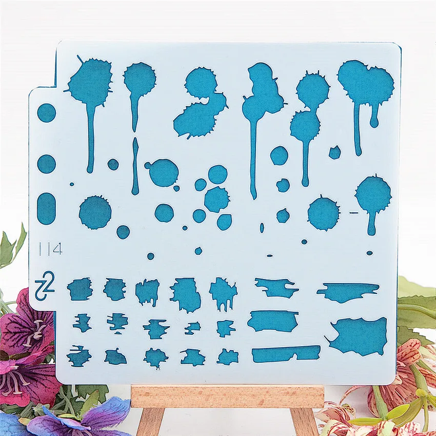 13x14 см с водными пузырьками скрап-Трафареты спрей Пластик пресс-форм щит форма