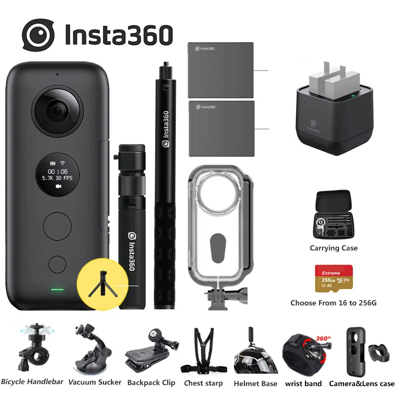 Insta360 one x 5,7 K 18MP Спортивная Экшн-камера для iPhone Android Insta 360 ONE X зарядное устройство время пули - Цвет: Bundle9