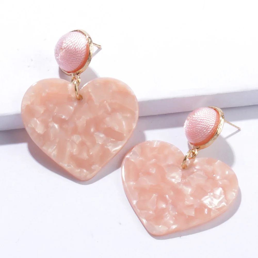 Большие висячие серьги в виде сердца черепахи для женщин акриловые