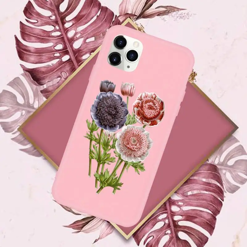

beautiful flower colorful Phone Case Candy Color for iPhone 11 12 mini pro XS MAX 8 7 6 6S Plus X SE 2020 XR