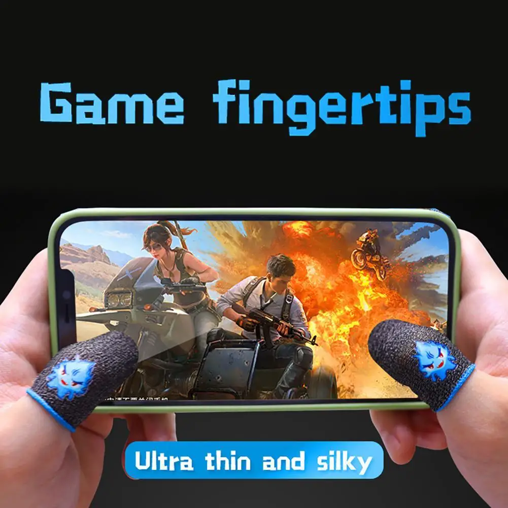 

1 Pair Finger Cover Sensitive Luminous Breathable Video Games Touch Screen Fingertip Gloves for Gamers