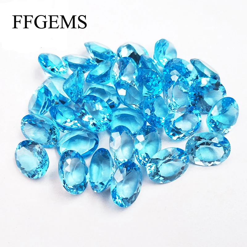 FFGems натуральный Швейцарский синий топаз Аквамарин свободный драгоценный камень