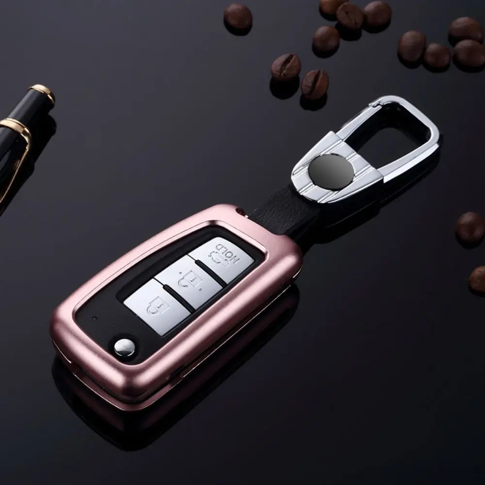 

Aluminum Alloy Car Key Case For Nissan Qashqai Succe X-trail Sylphy Tiida Livina Folding Keychain Bag Remote Fob Cover Protector