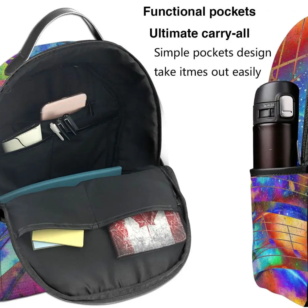 

Abstrtact Color Music Note With Space And Stars (1) Backpack Boy Girl School Bag for Teenager Student Shoulder Bag Travel Bag