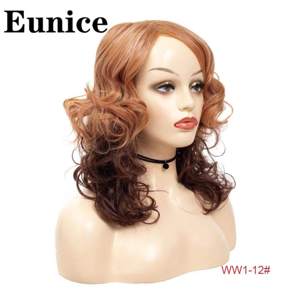 Ombre brown to black Короткие Смешанные кудрявые синтетические волосы парики для женщин коричневые черные натуральные волосы женские термостойкие волокна вечерние парики для косплея на каждый день - Цвет: Ombre brown to black