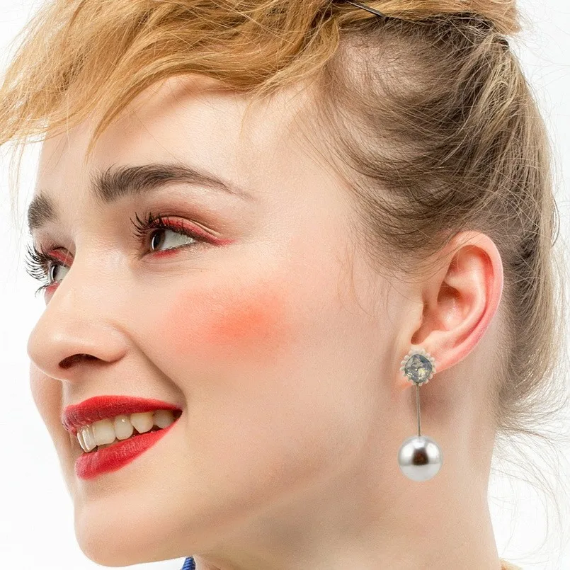 Висячие серьги Florosy с подвеской в виде хрустального шара имитацией жемчуга для