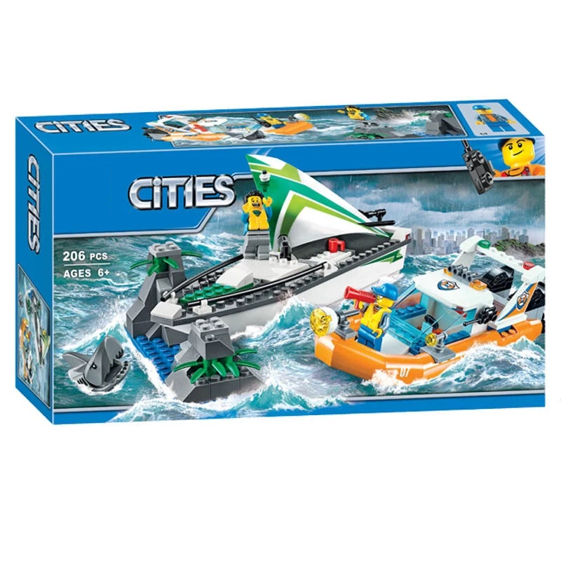 Город серии Береговая охрана морской парусник Спасательные Лодки Совместимость