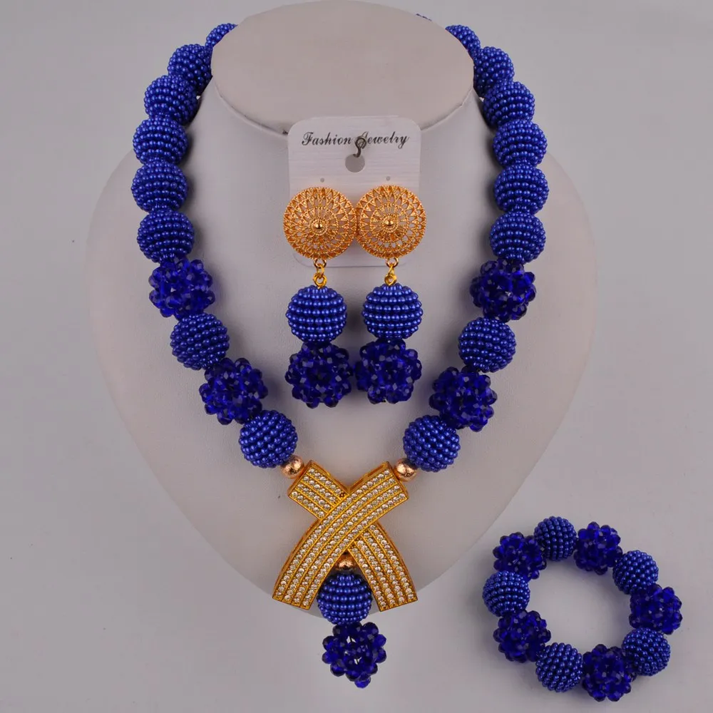 

royal blue african jewelry set FZZ105