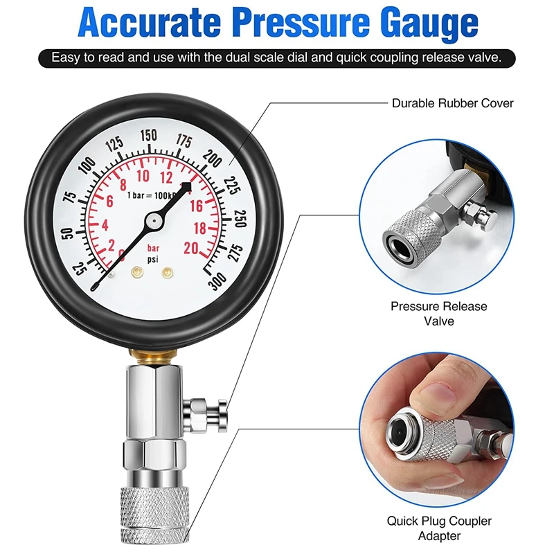 Универсальный комплект для проверки компрессии цилиндра двигателя и тестер